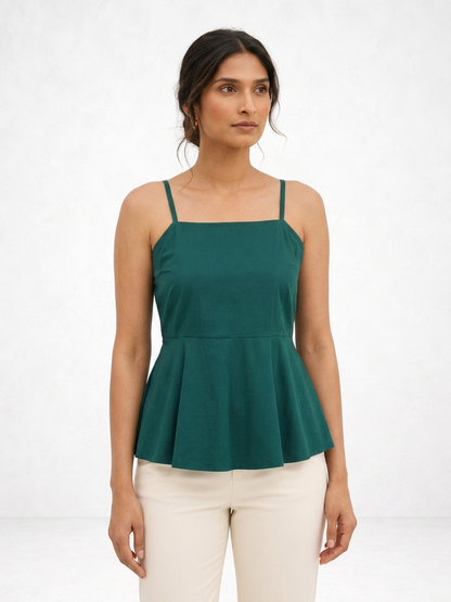 Myrtle Green Peplum Top