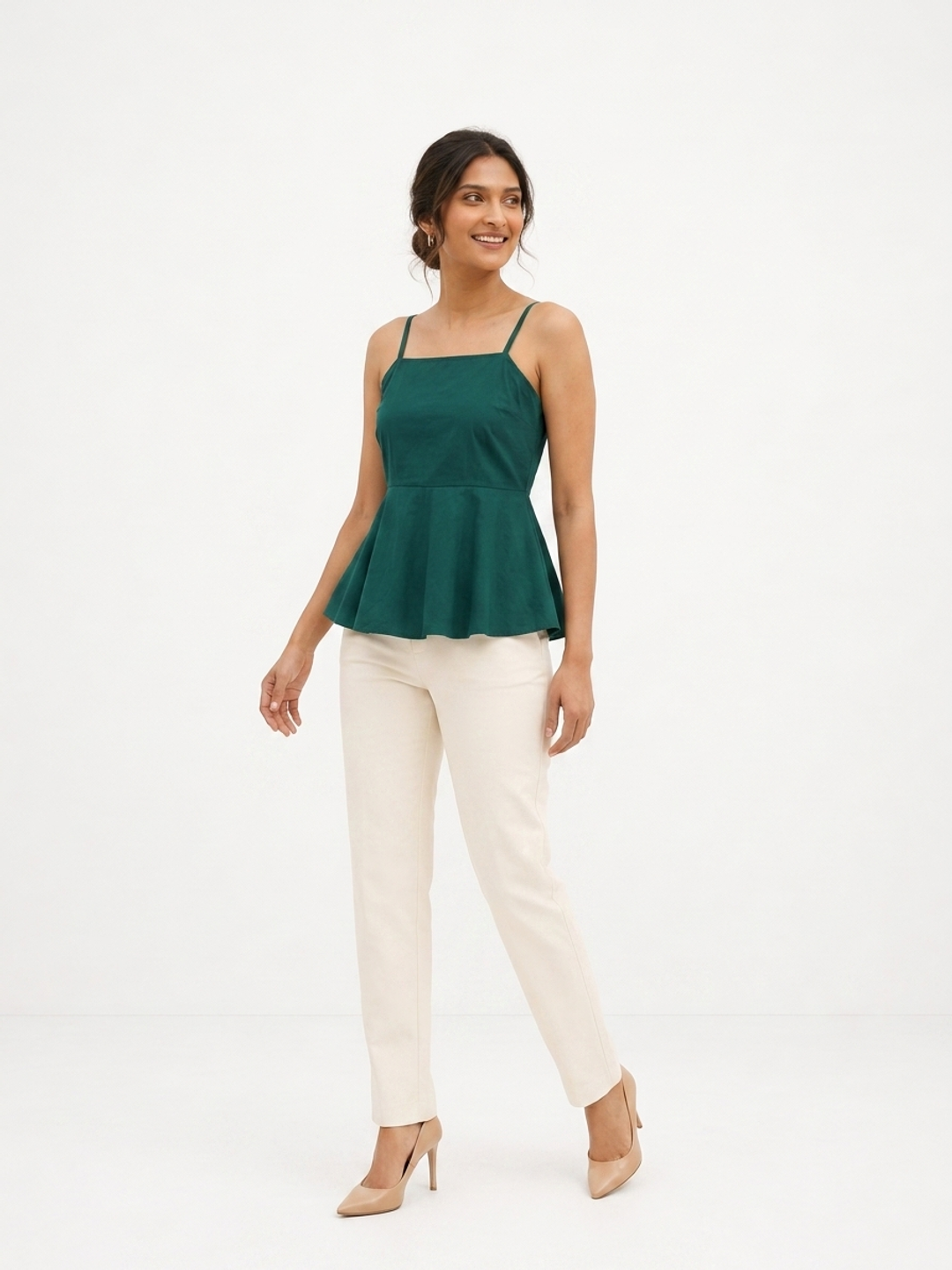 Myrtle Green Peplum Top