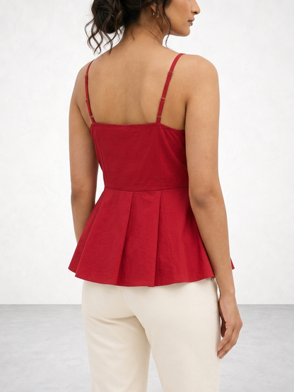 Red Peplum Top