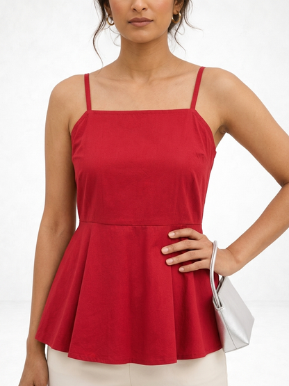 Red Peplum Top