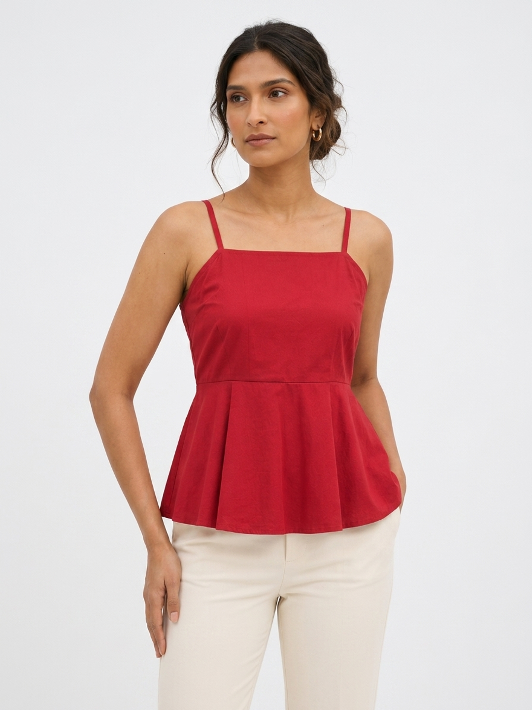 Red Peplum Top