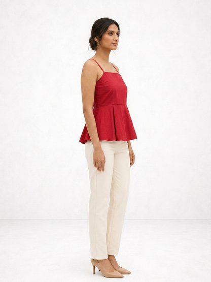 Red Peplum Top