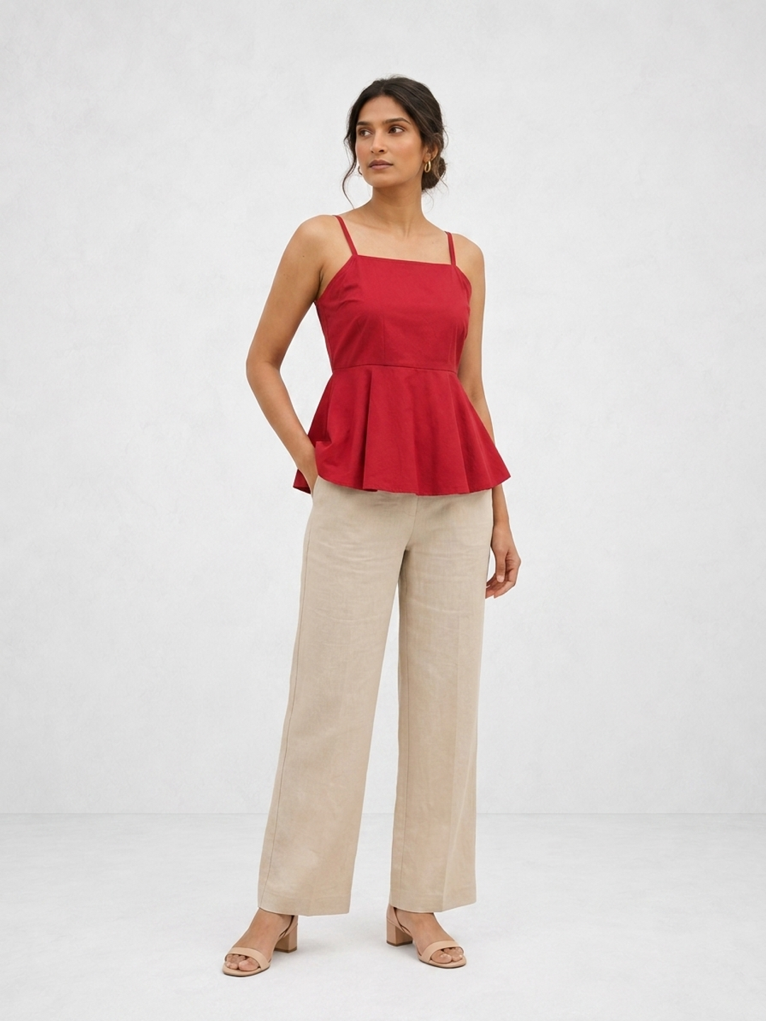 Red Peplum Top