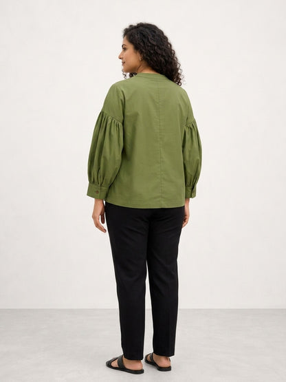 Lime Green Pleat Charm Top