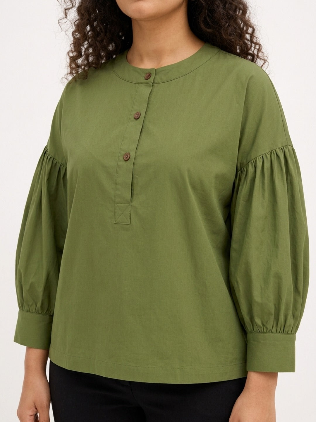 Lime Green Pleat Charm Top