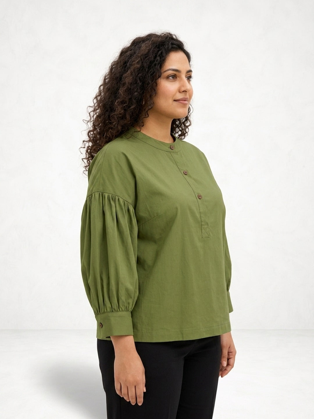 Lime Green Pleat Charm Top
