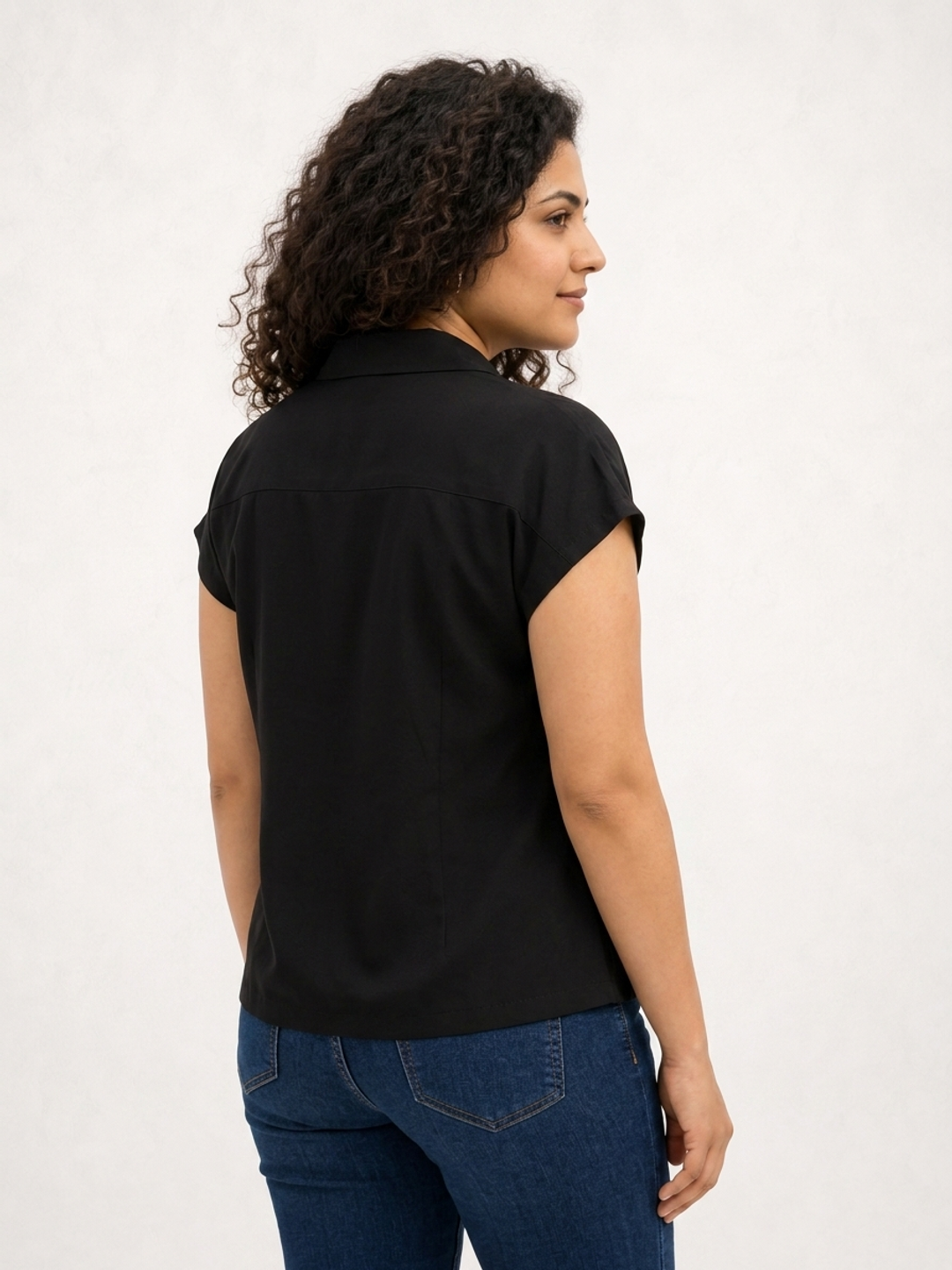 Midnight Black Notch Collar Shirt