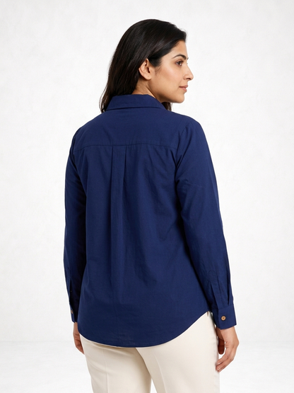 Navy Luxe Timeless Style Shirt