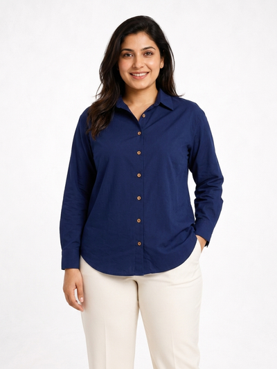 Navy Luxe Timeless Style Shirt