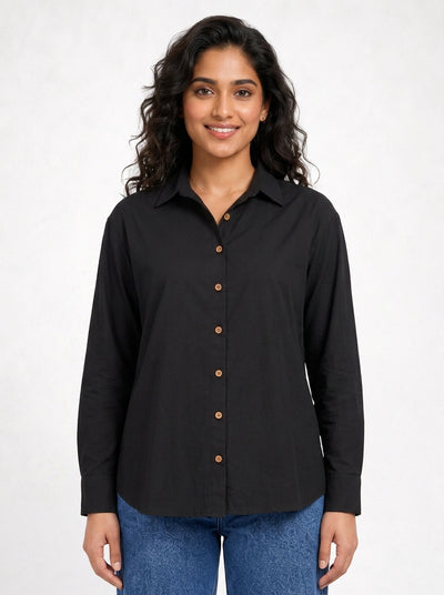 Embroidered Black Luxe Timeless Style Shirt