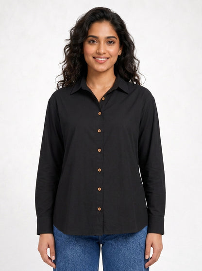 Embroidered Black Luxe Timeless Style Shirt