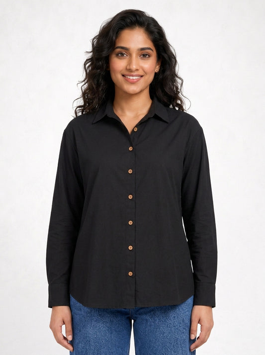 Embroidered Black Luxe Timeless Style Shirt