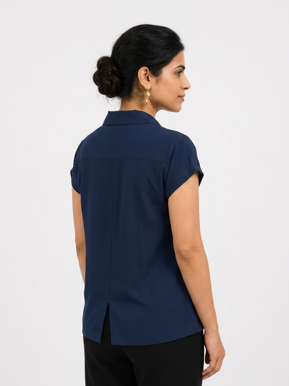 Twilight Blue Notch Collar Shirt