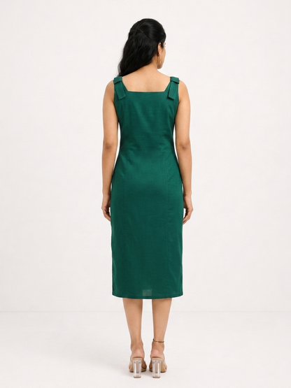 Myrtle Green Muse Slit Dress