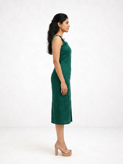 Myrtle Green Muse Slit Dress