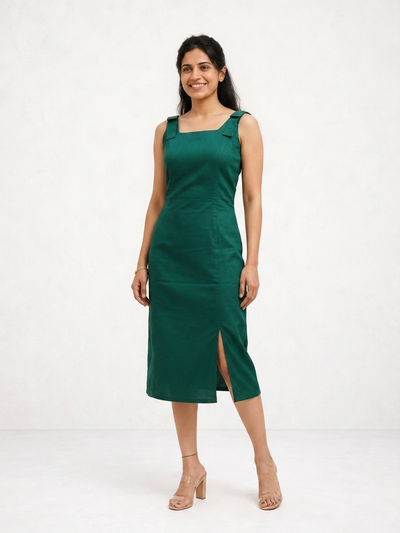 Myrtle Green Muse Slit Dress