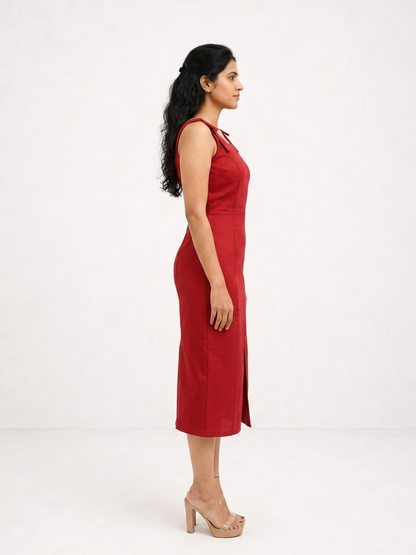 Red Muse Slit Dress