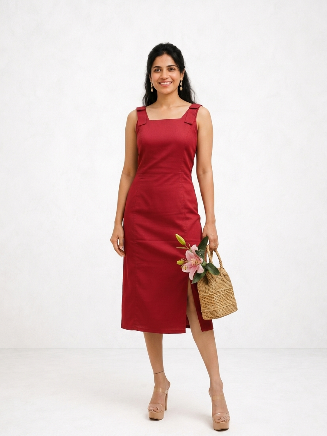 Red Muse Slit Dress
