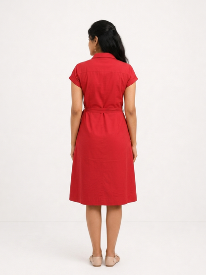 Authority In Motion Red dress | Bold Pear Shape Essential