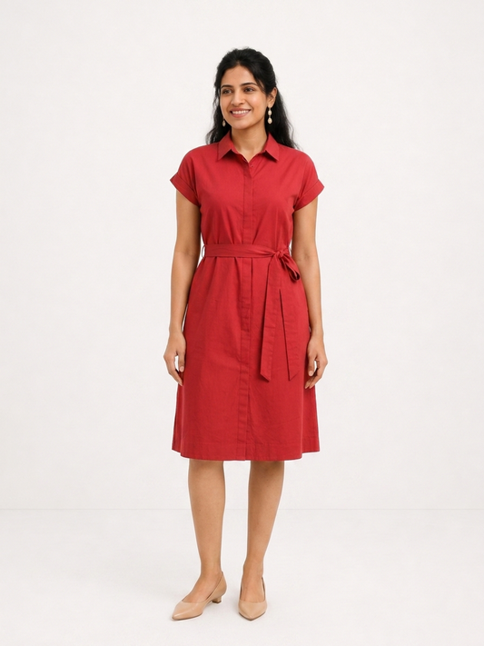 Authority In Motion Red dress | Bold Pear Shape Essential
