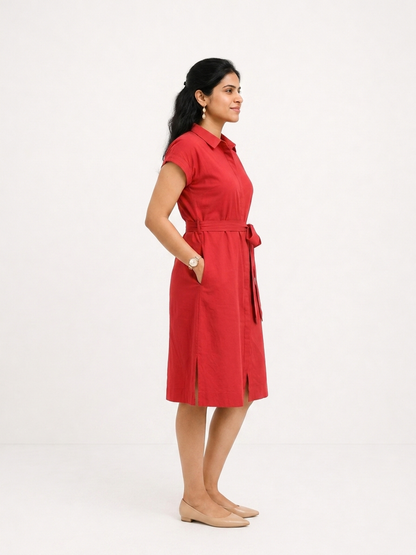 Authority In Motion Red dress | Bold Pear Shape Essential