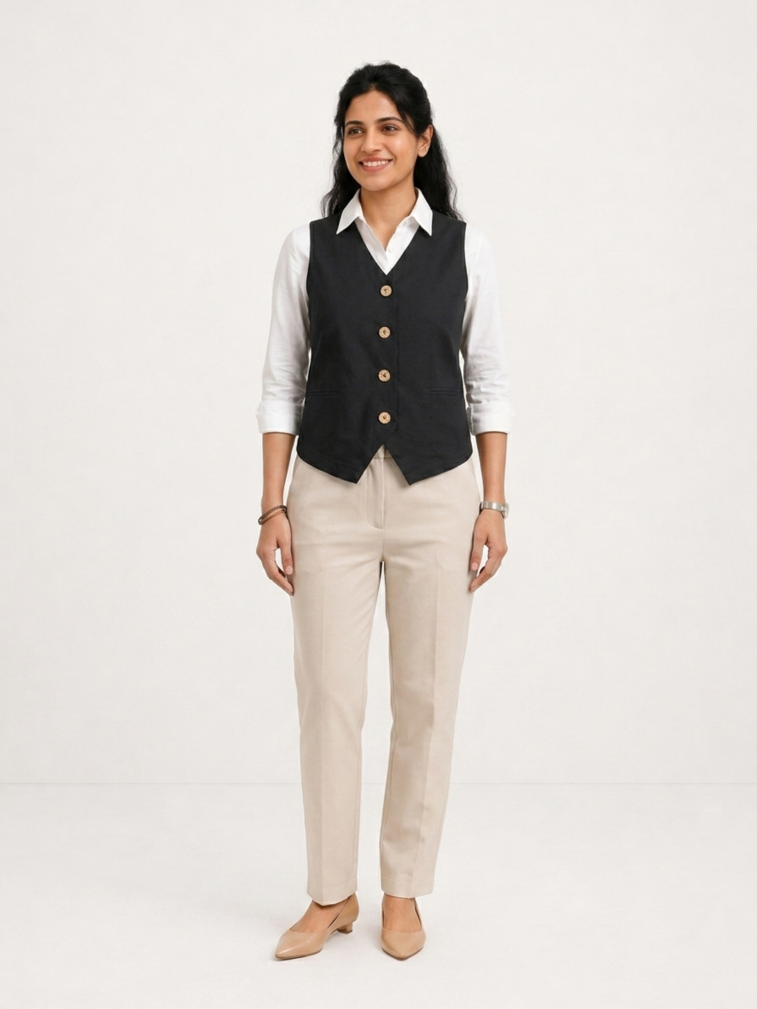 Black Waist Coat | Hourglass Fit Essential