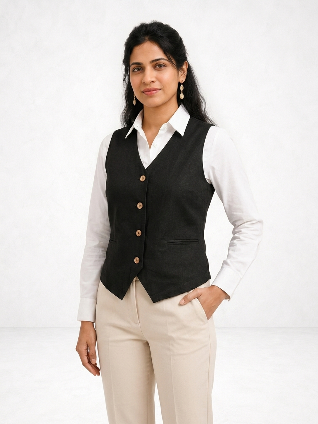 Black Waist Coat | Hourglass Fit Essential