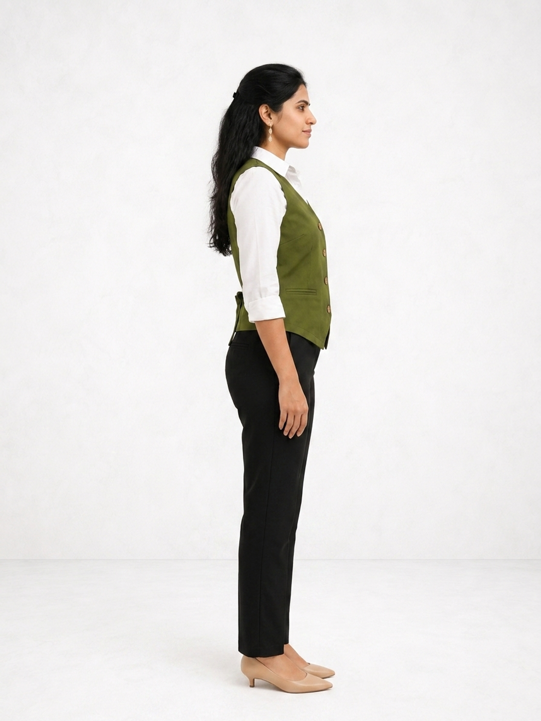 Lime Green Waist Coat | Hourglass Fit Essential