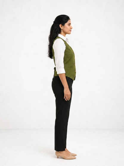 Lime Green Waist Coat | Hourglass Fit Essential
