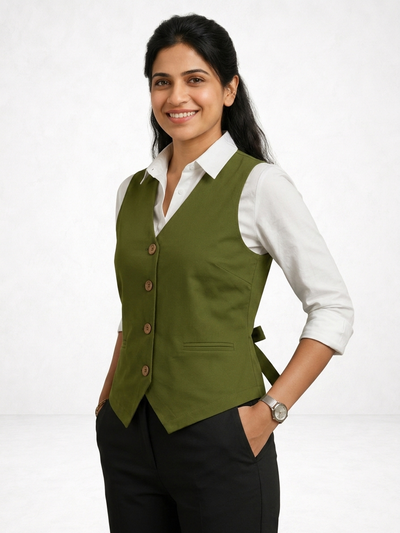 Lime Green Waist Coat | Hourglass Fit Essential