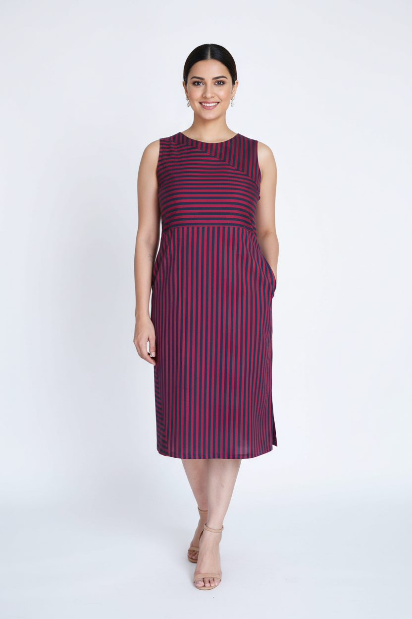 Amara - Navy & Magenta Front
