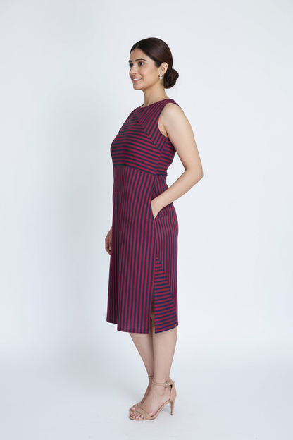 Amara - Navy & Magenta Side