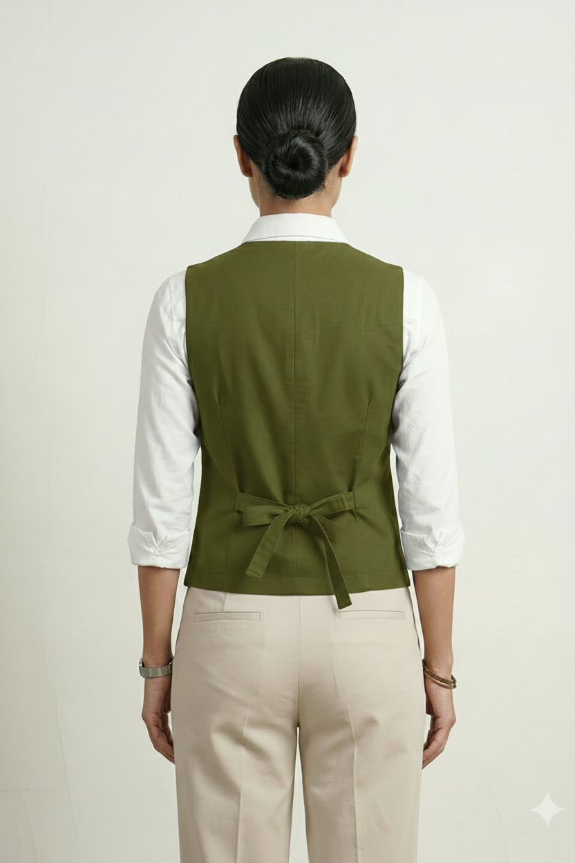 Lime Green Waist Coat | Hourglass Fit Essential