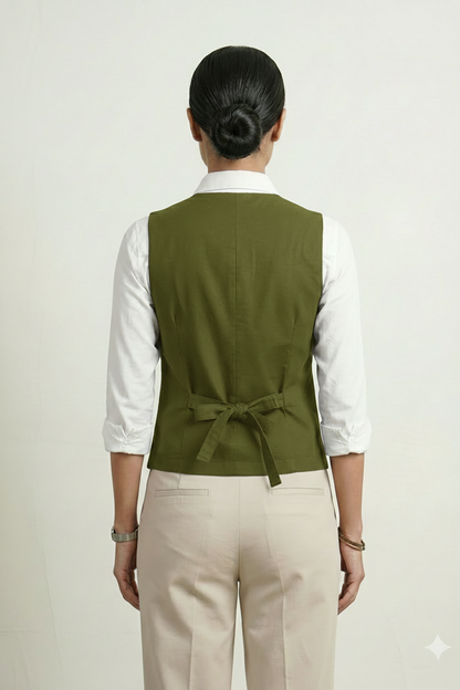 Lime Green Waist Coat | Hourglass Fit Essential
