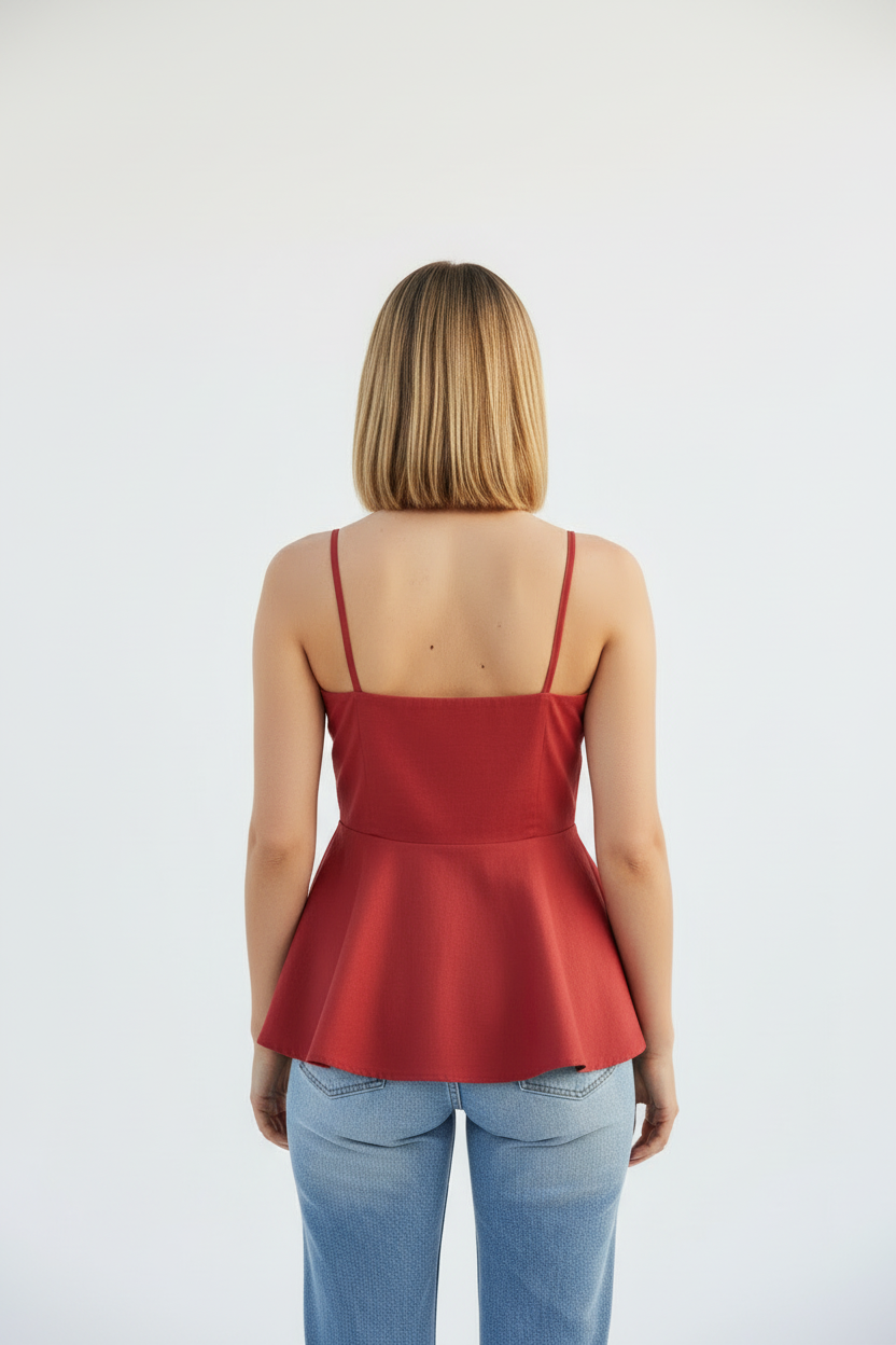Red Peplum Top