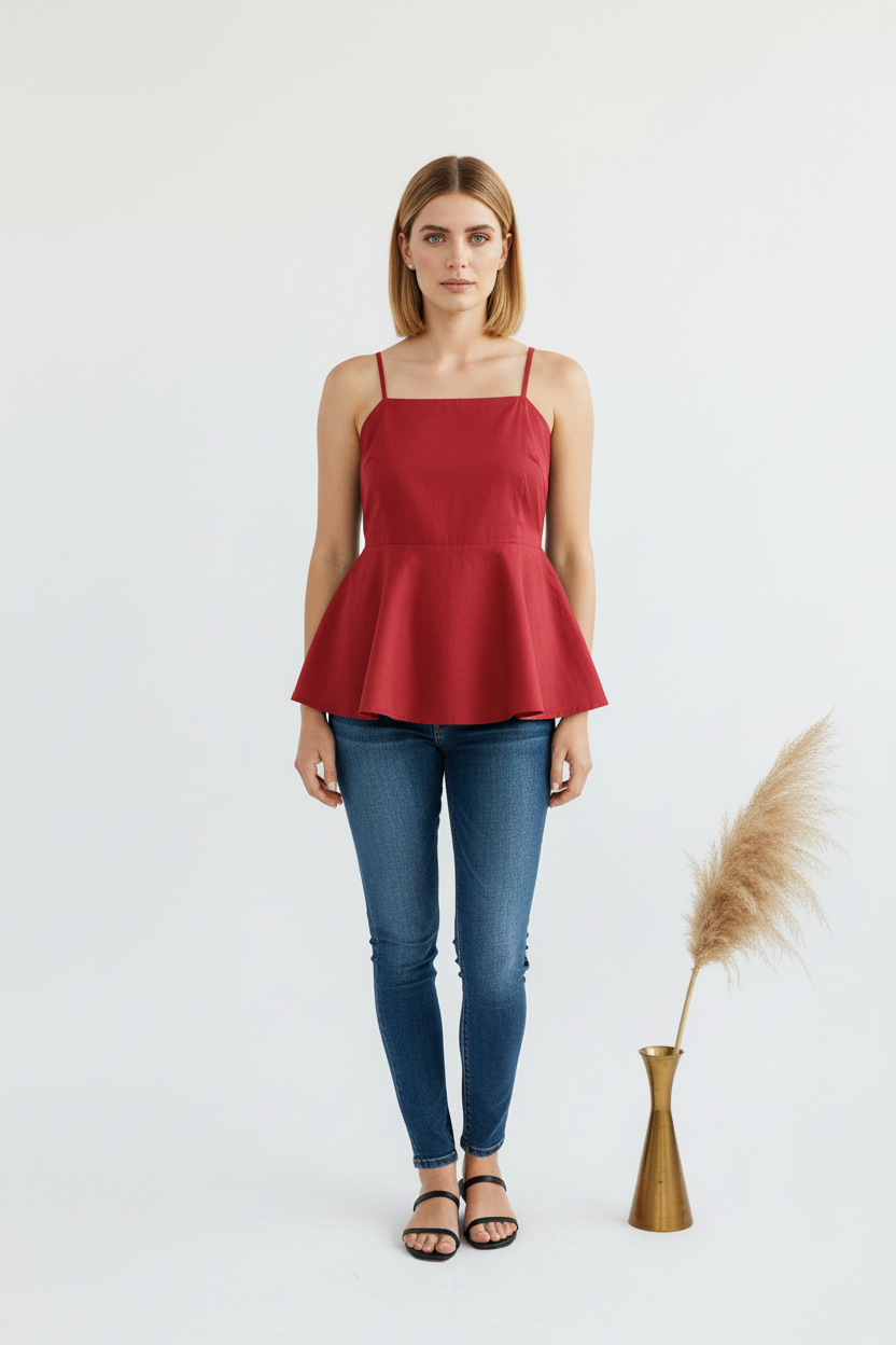 Red Peplum Top