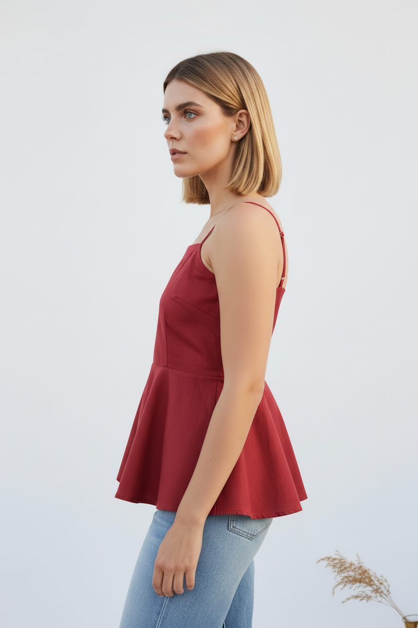 Red Peplum Top