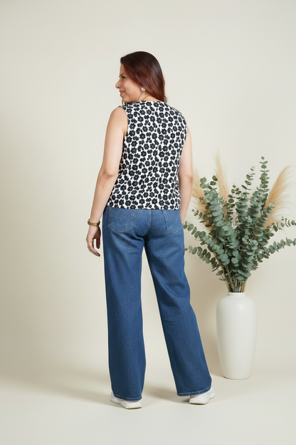 Black & Green Floral Ease Top ƒ?? Back View Studio