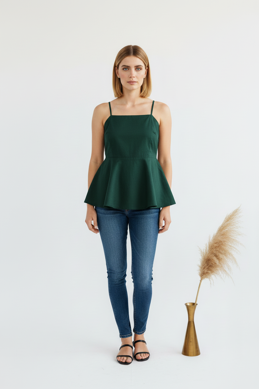 Myrtle Green Peplum Top