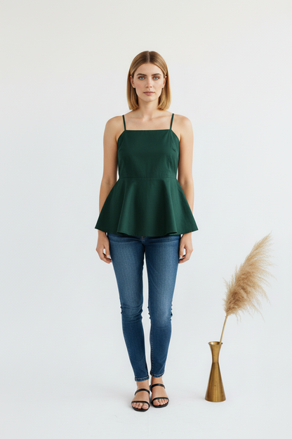 Myrtle Green Peplum Top