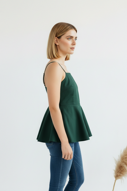 Myrtle Green Peplum Top