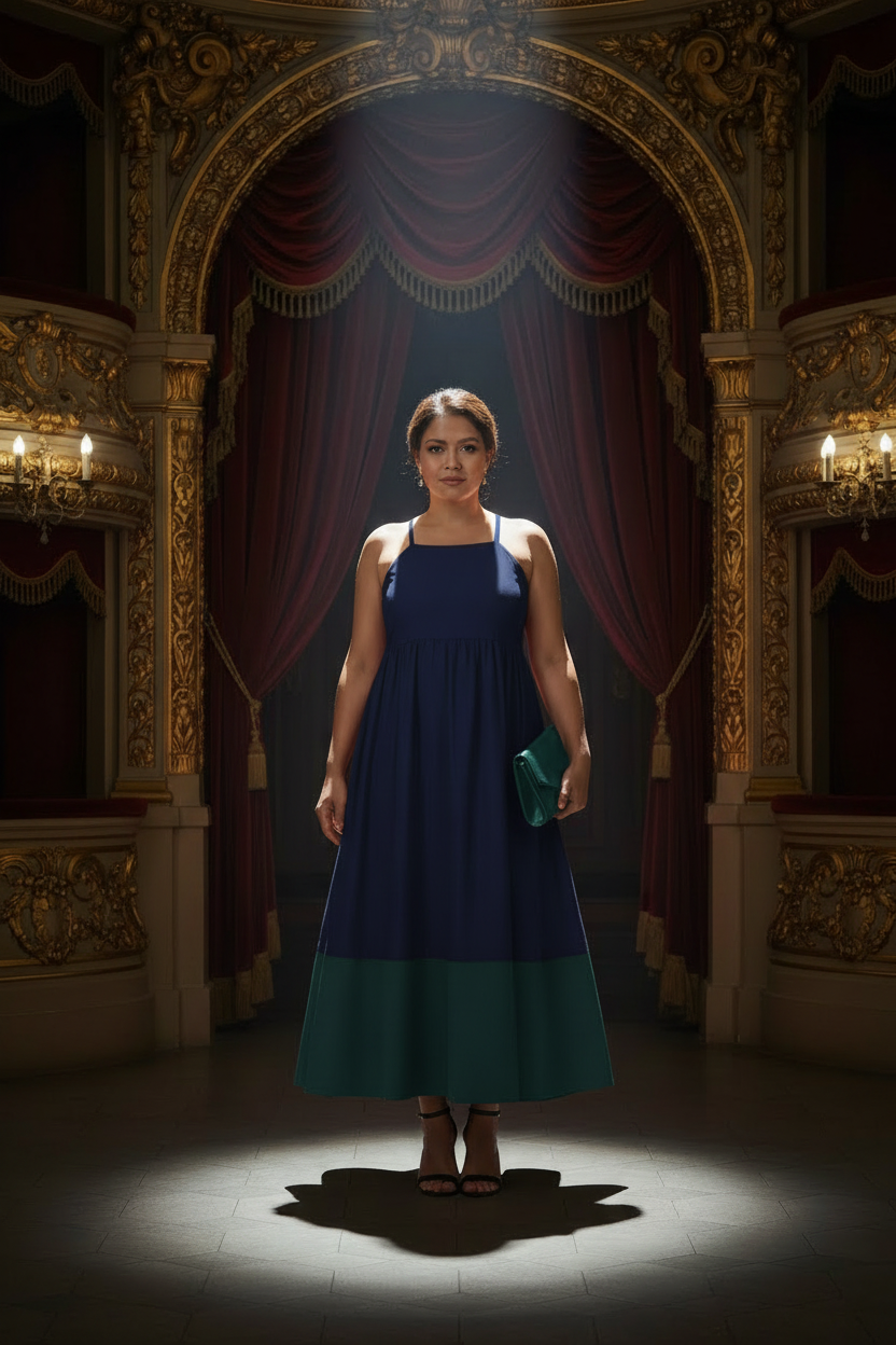 Navy & Green Equinox Dress | Rectangle Shape Authority (Copy)