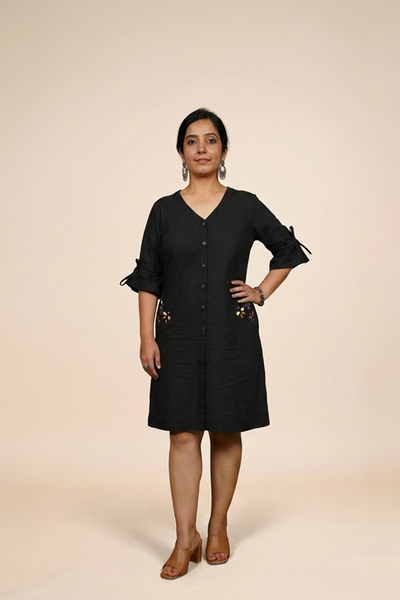 Black Whimsical Wings Dress