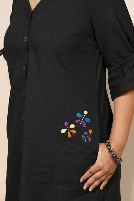 Black Whimsical Wings Dress