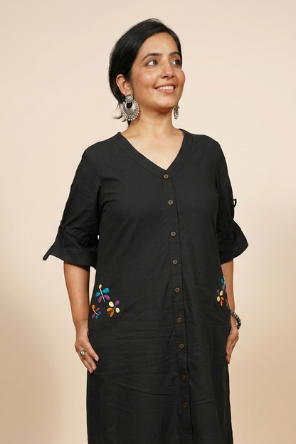 Black Whimsical Wings Dress