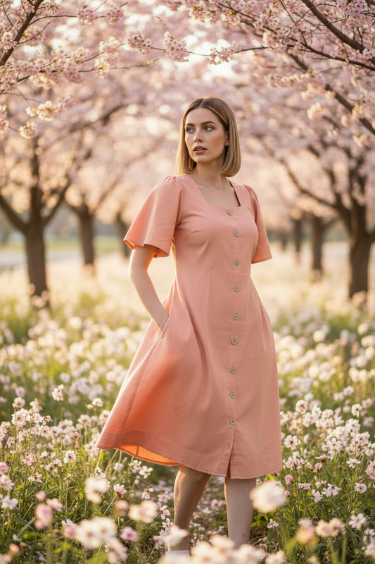 Eleni - Peach Dress Creative