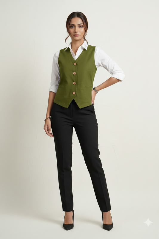 Lime Green Waist Coat | Hourglass Fit Essential