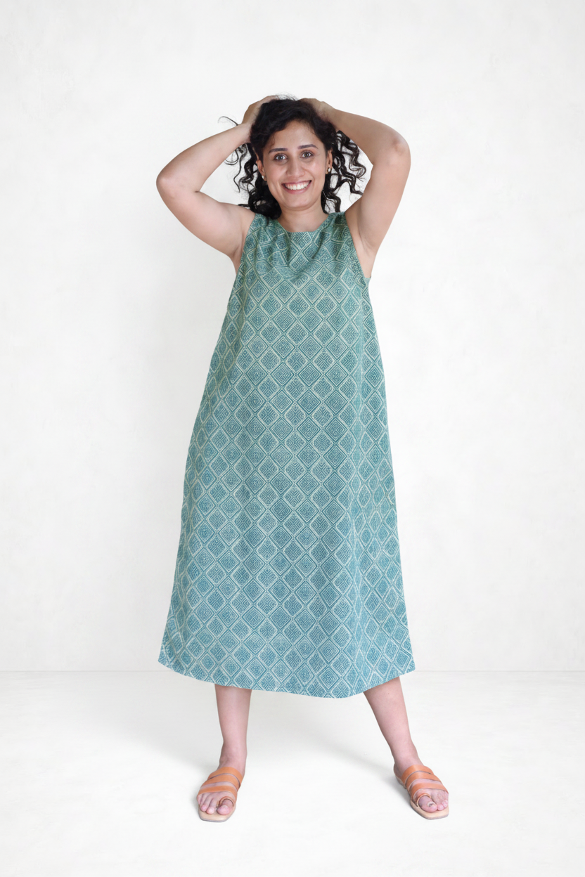 Green Printed Dress - Image 1