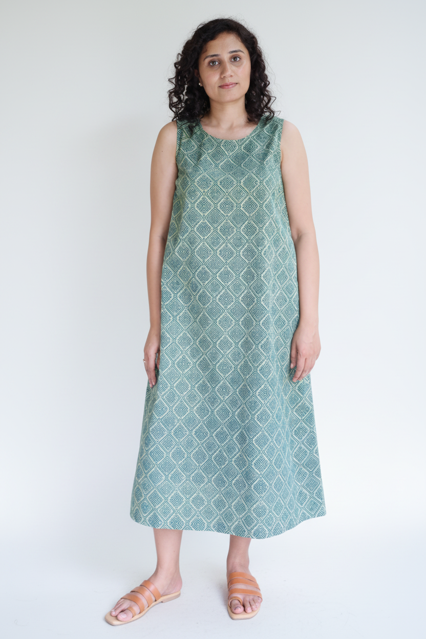 Green Printed Dress - Image 3