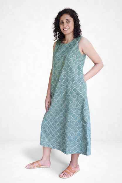 Green Printed Dress - Image 4